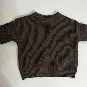 Chunky knit sweater in army green